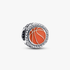 Basketball sterling silver charm with clear cubic zirconia and orange enamel Basketball sterling silver charm with clear cubic zirconia and orange enamel