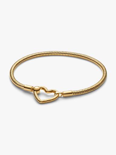 Pulseira Malha Snake Fecho Coração
