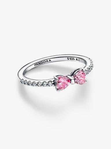 Anel Laço Rosa Brilhante
