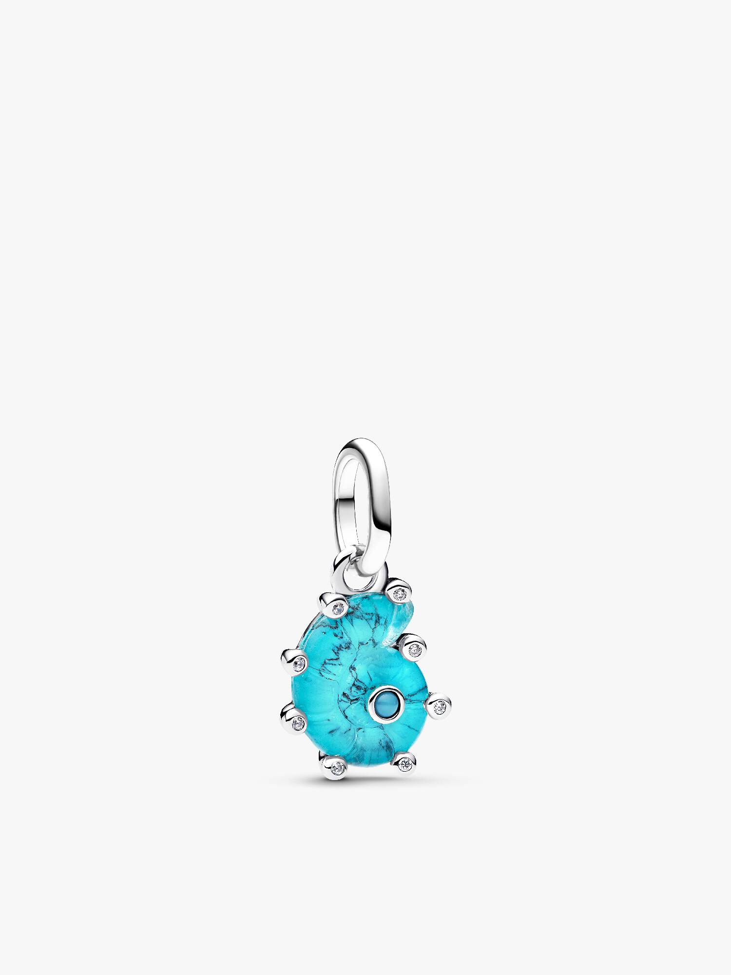 Conta Pendente Caracol Marinho Vidro Murano Azul
