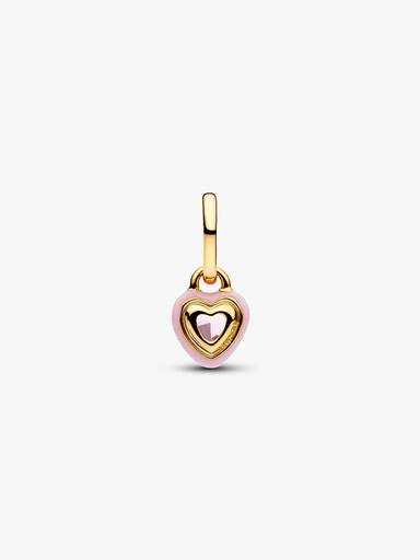 Mini Conta Pendente Coração Chakra Rosa