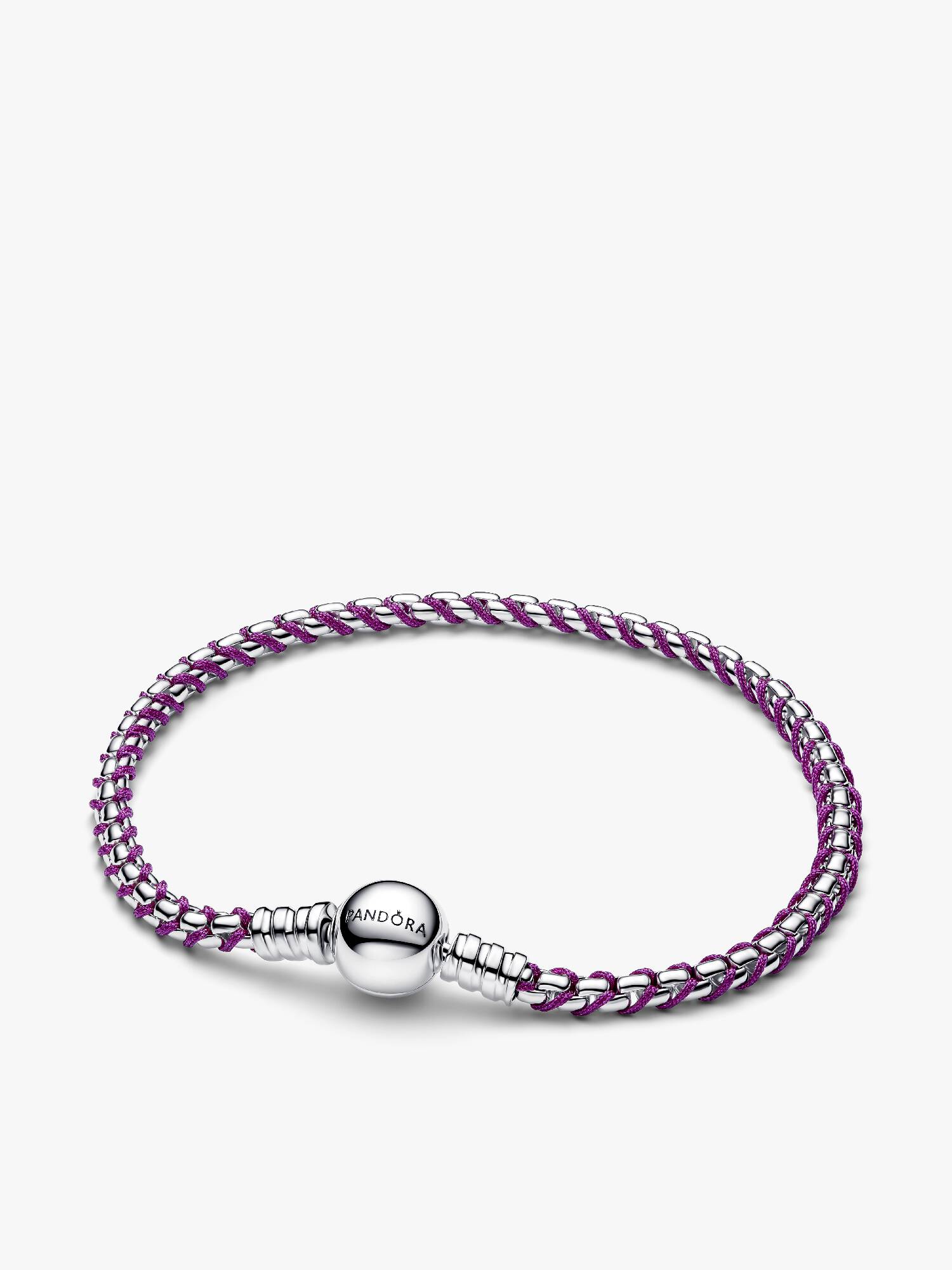 Pulseira de Corrente Caixa Cordão Lilás