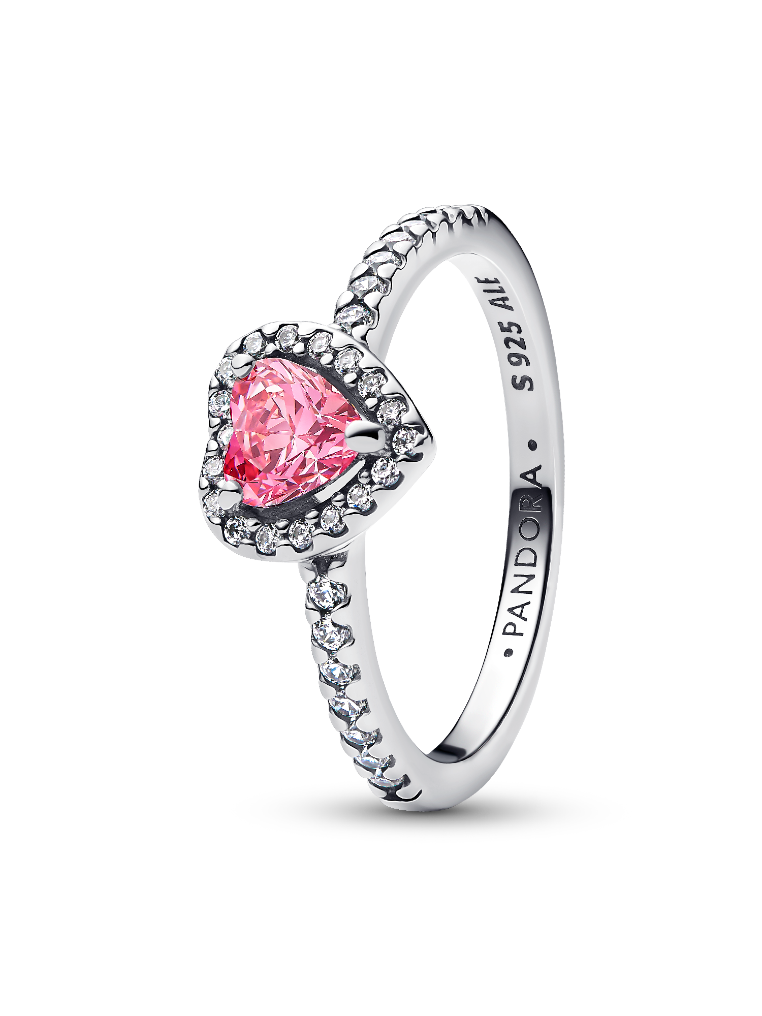 Anel Coração Rosa Elevado