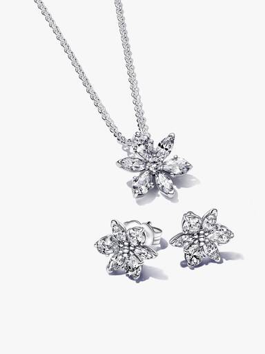 Conjunto Colar Sparkling Herbarium e Brincos Espigão Sparkling Herbarium