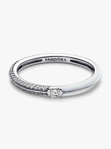Anel Duplo Pavé Branco
