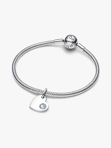 Conta Pendente Pedra Azul Aqua Coração Gravável