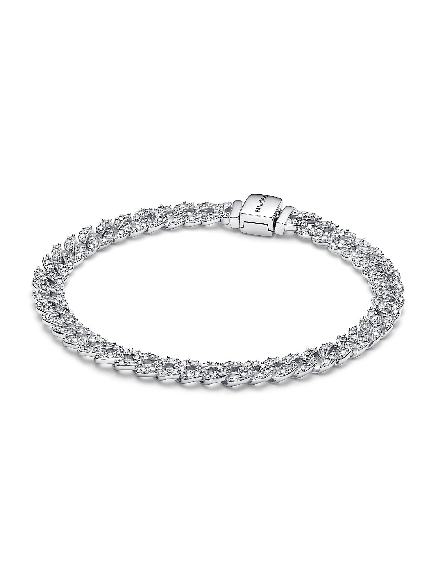 Pulseira de Corrente Cubana Pavé Pandora Timeless