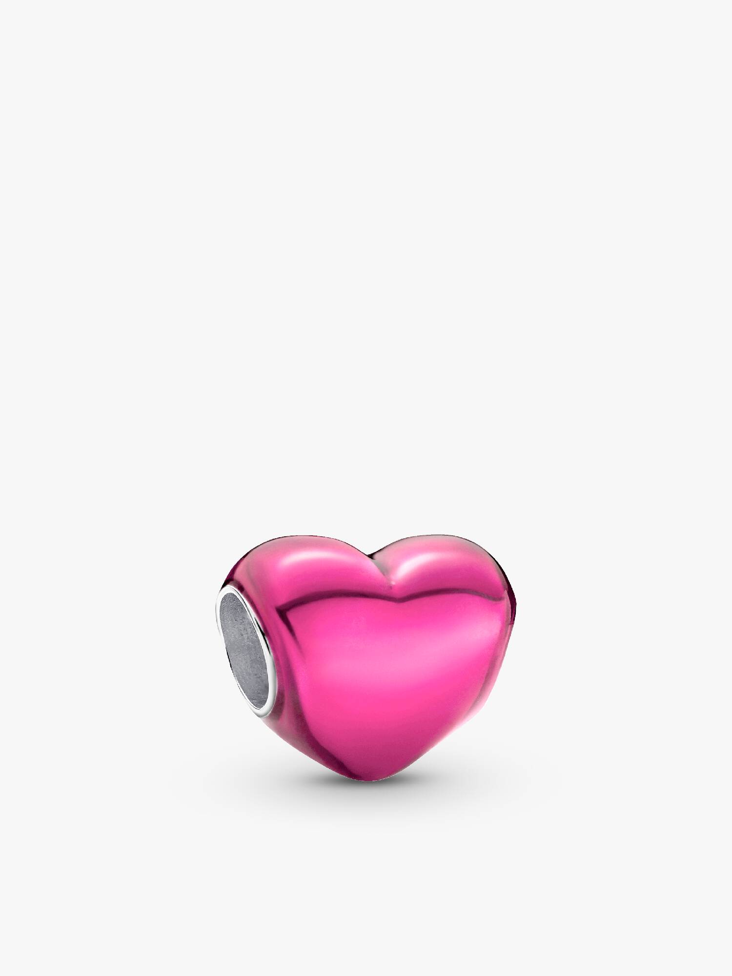 Conta Coração Rosa Metalizado