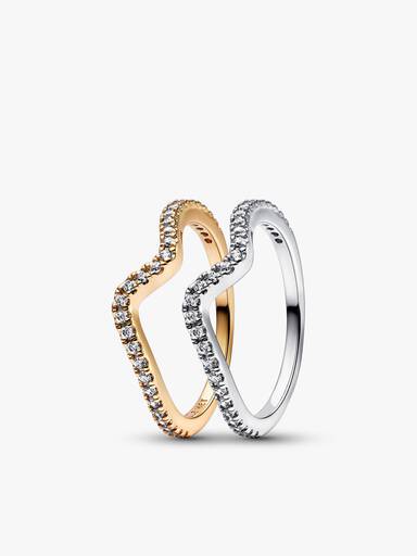 Conjunto de Anéis Sparkling Wave