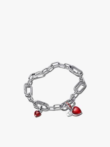 Conjunto Pulseira Coração Vermelho