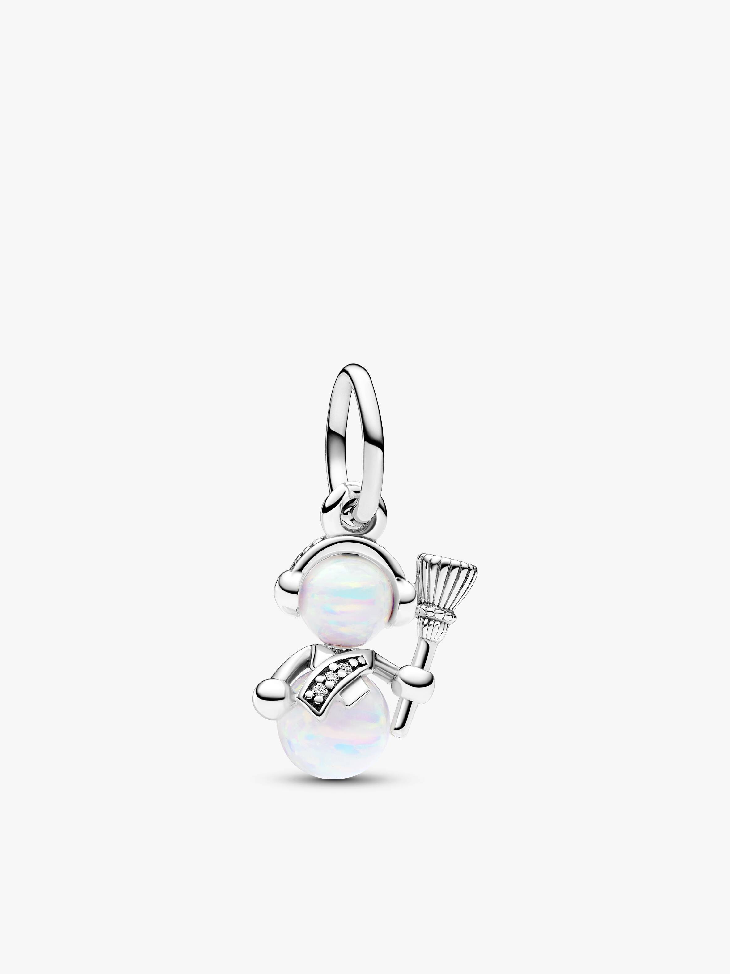 Conta Pendente Boneco de Neve Opalescente