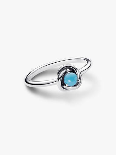 Anel Círculo Eternidade Azul Turquesa