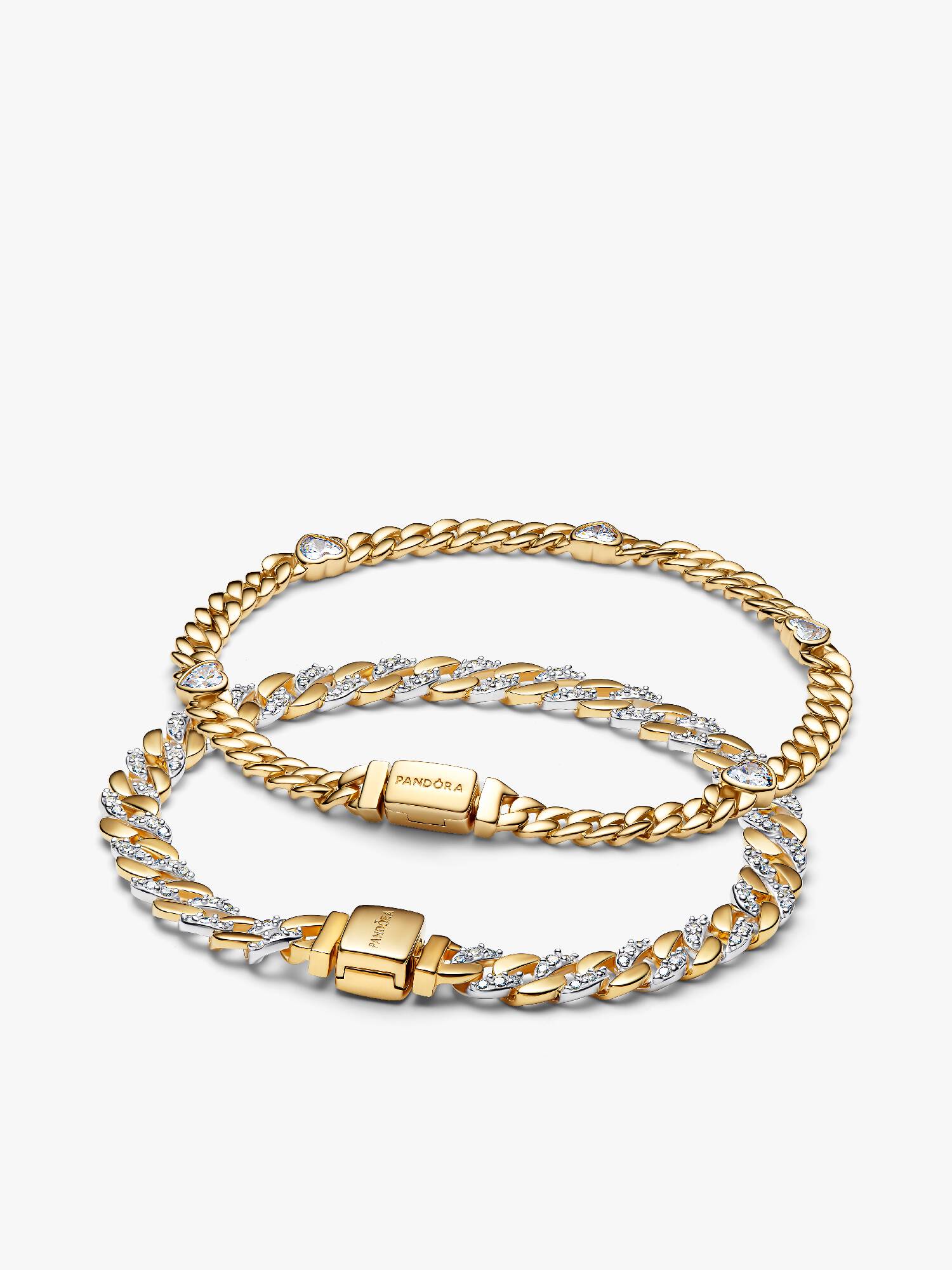 Conjunto de Presente Pulseiras de Corrente Cubana para Ele e para Ela