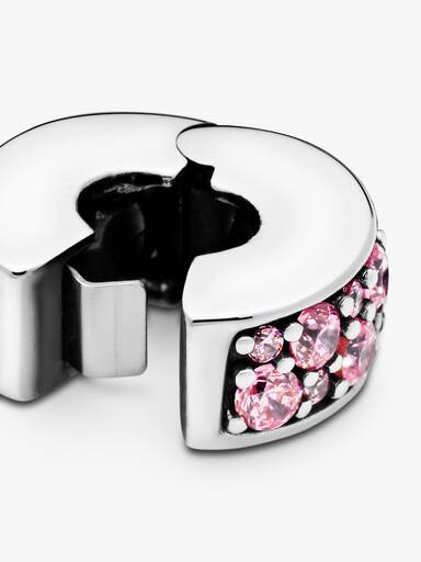 Clip Pavé Cor-de-Rosa Pandora Rose