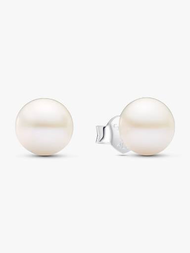 Brincos Stud Earrings Treated Freshwater Cultured Pearl 7mm