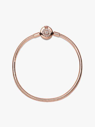 Pulseira Malha Snake "O" Coroado Brilhante