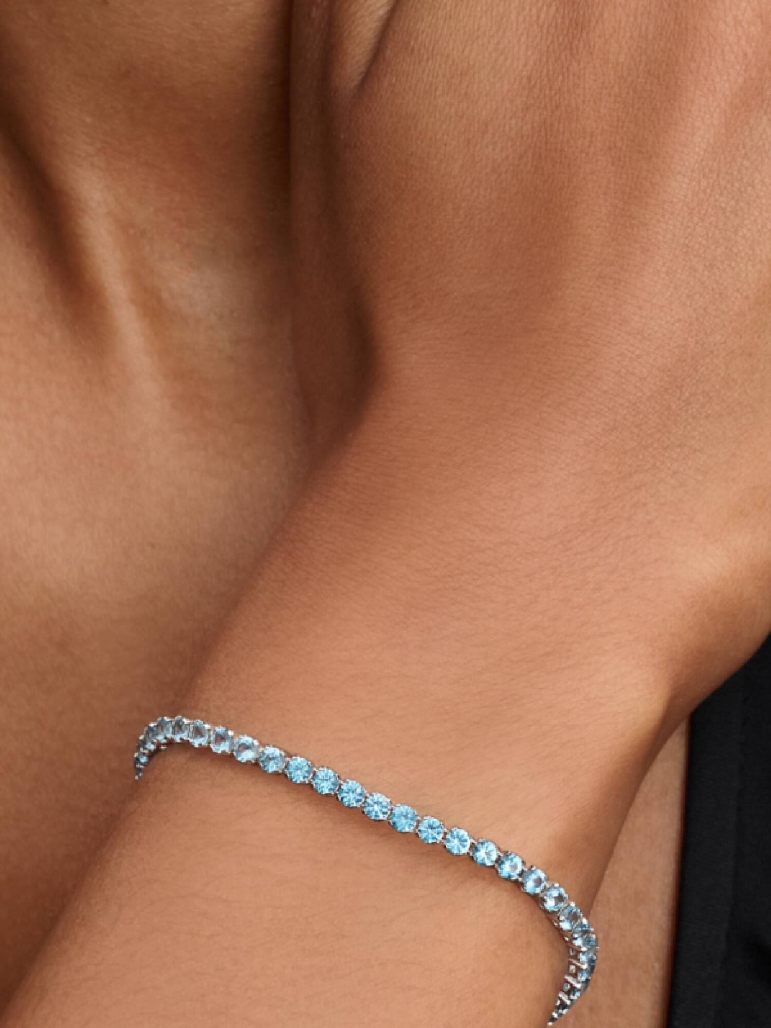 Pulseira de Ténis Azul Claro Brilhante